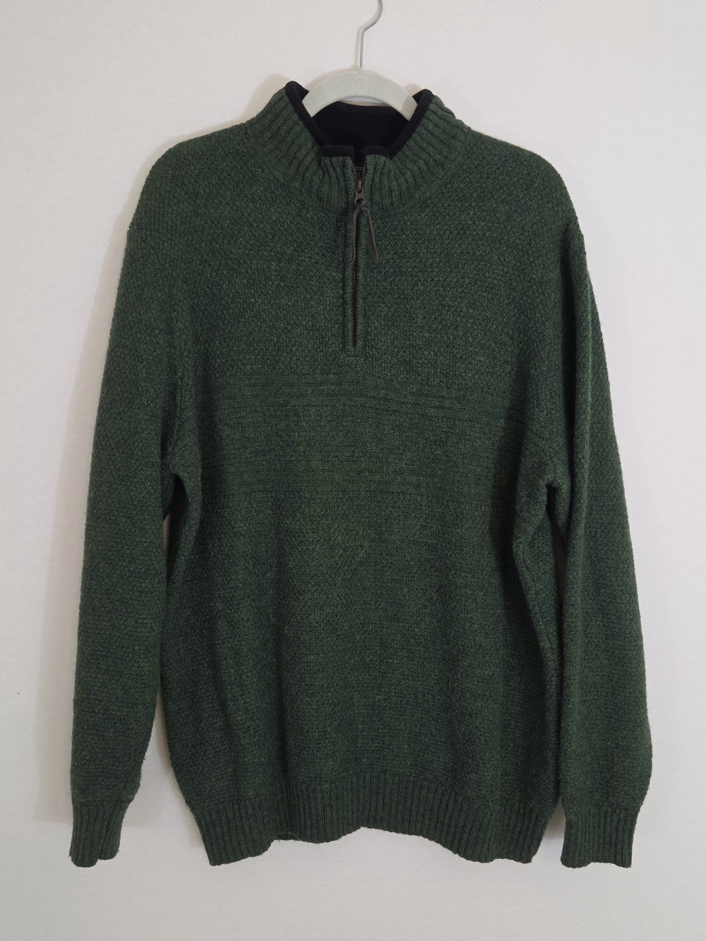 Pendleton Forest Green Zip-Up Knit Sweater